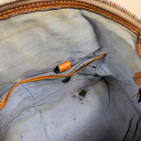 VTG Dooney Bourke Rainbow Signature Logo + Zipper Hand Bag + Charm - NO STRAP - Picture 10 of 14